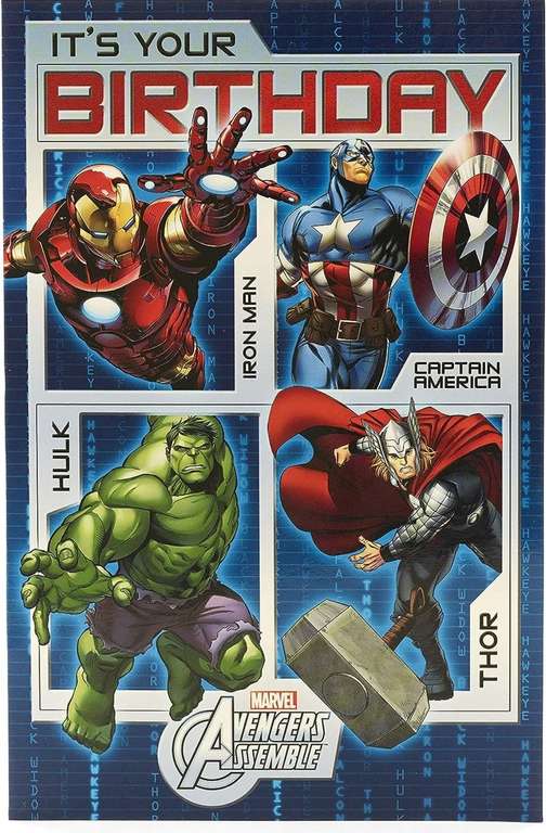 Disney Marvel Avengers Assemble Birthday Greeting Card Disney Character Cards or 3 for £3