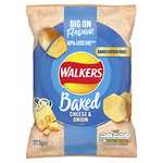 Walkers Baked Cheese and Onion Potato Crisps Box 50 Percent Less Fat Suitable for Vegetarians 37.5 g (Case of 32 Bags) - With voucher