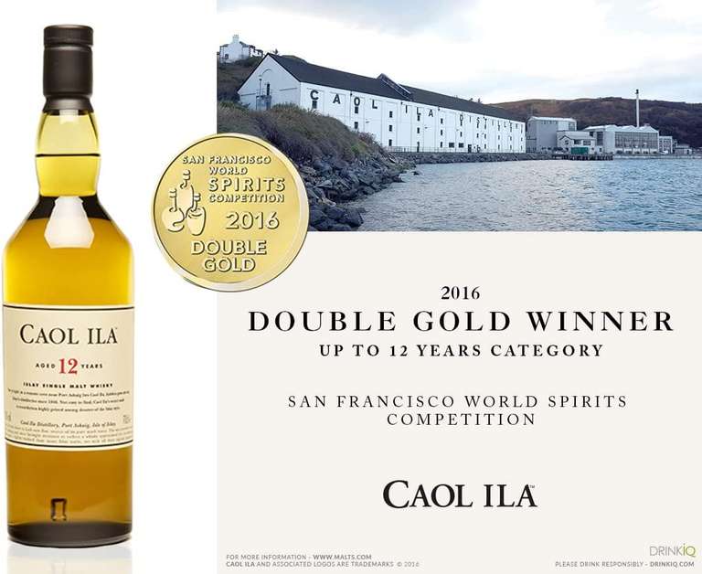 Caol Ila 12 Years Old Single Malt Scotch 70cl 43% ABV £32.83 @Amazon