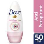 Dove Anti-perspirant Deodorant Roll-on Invisible Care 50ml : 74p + Free Order & Collect @ Superdrug