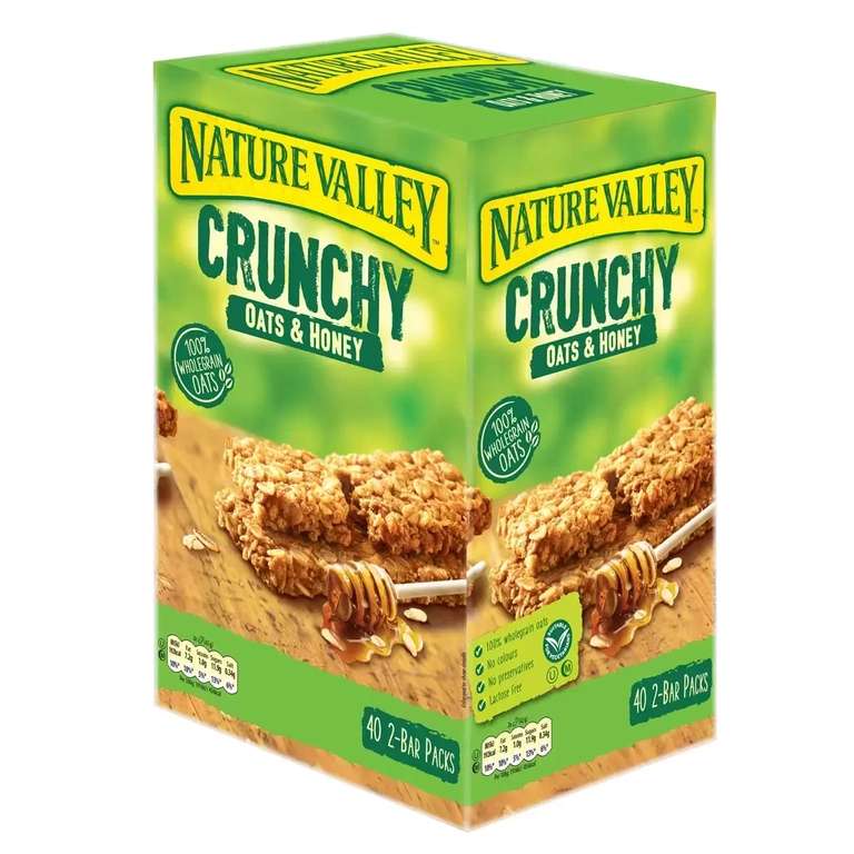 Nature Valley Crunchy Oats & Honey Bars, 40 x 42g £5.98 online or £4.78 instore at Costco