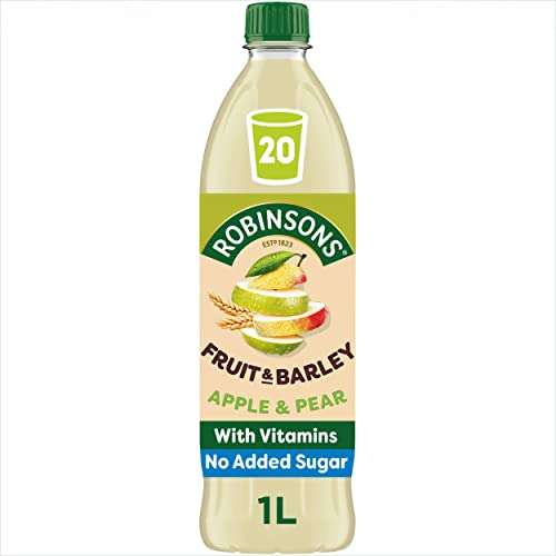 3 x Robinsons Fruit and Barley Apple/Pear Juice 1 Litre £3 @ Amazon