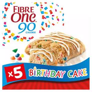 Fibre One 90 Calorie Birthday Cake Squares 5 Pack 5x24g £1.25 @ Asda