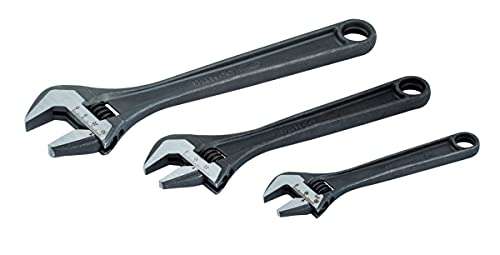 Bahco BHADJUST 3 ADJ3 Set of 3 Adjustable Wrenches (8070/8071 / 8072), Grey, 16 degree head angle £17.99 @ Amazon