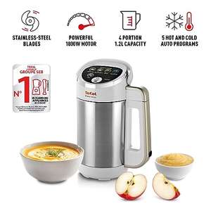 Tefal Easy Soup and Smoothie Maker, 1.2 L, 5 Programs, Auto-Clean, 1000W, Digital Control, Stainless Steel (Prime Exclusive)