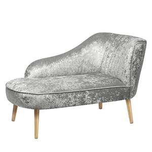 Chaise Longue Crushed Velvet - Grey Velvet/Dark Blush/Grey, £75, free click and collect very limited availability eg Exeter @ Homebase