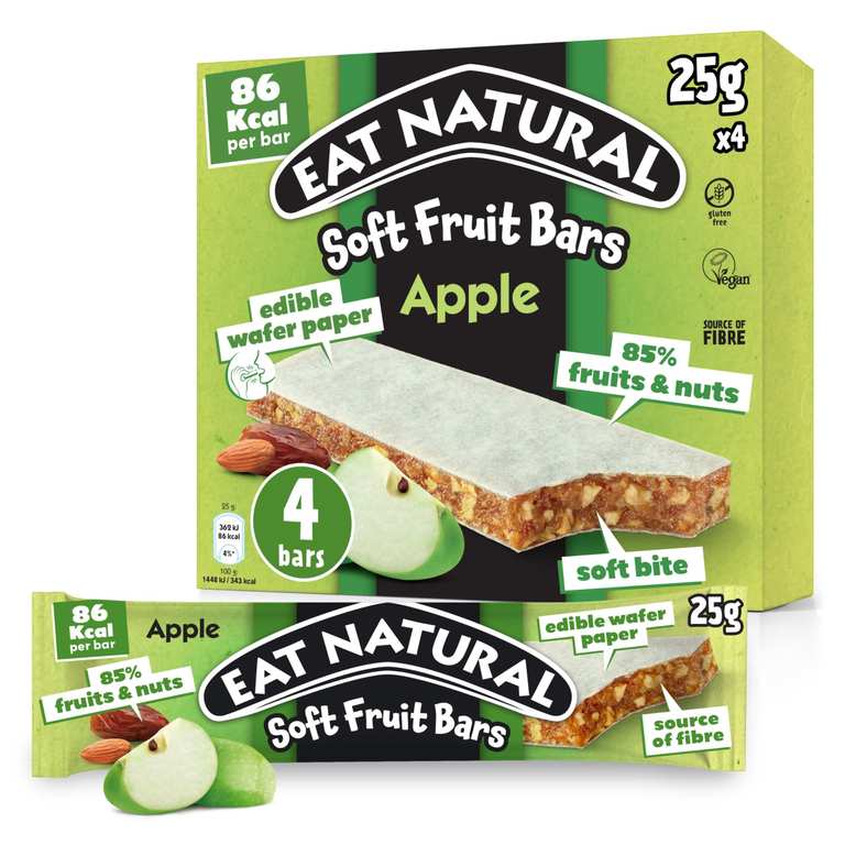 Eat Natural Soft Fruit Bars Apple 4x25g - £1.59 S&S