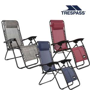 Trespass Glenesk Reclining Sun Lounger in Grey or Maroon - Buy 4 Get 20% Off with Code - Sold by Trespass