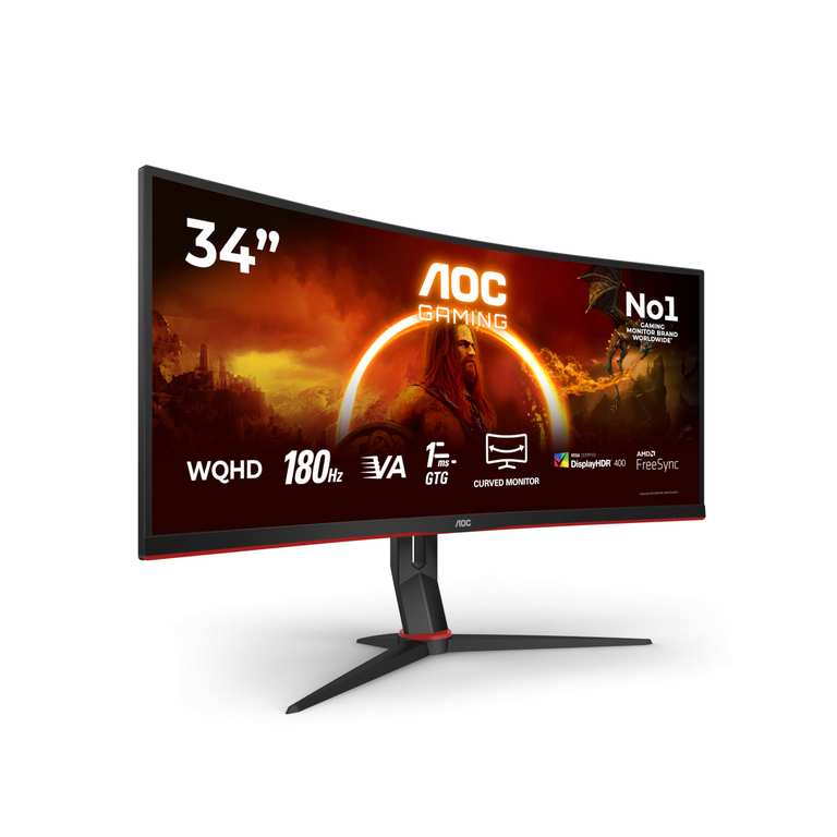 AOC CU34G2XP/BK 34 inch UW-QHD Gaming Monitor Curved
