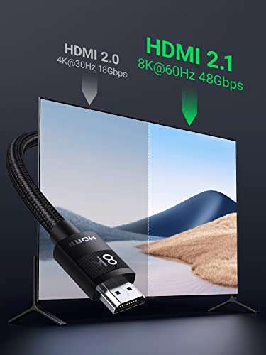 UGREEN 8K 4K HDMI 2.1 Cable Ultra HD 8K @ 60Hz 2M - £8.99 Dispatched By Amazon, Sold By UGREEN Group