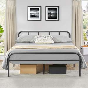 Yaheetech Romantic 5ft King Metal-Framed Bed with High Headboard with voucher - Sold and dispatched by Yaheetech UK