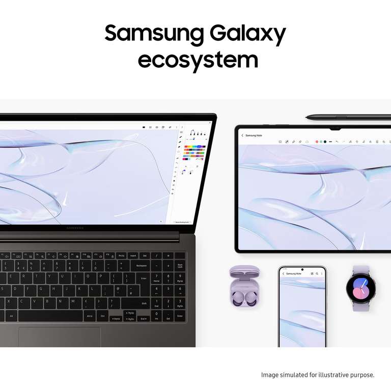 Samsung Galaxy Book3 Wi-Fi Laptop 15 Inch, 13th gen Intel Core i5 Processor, 8GB RAM, 256GB Storage, Graphite