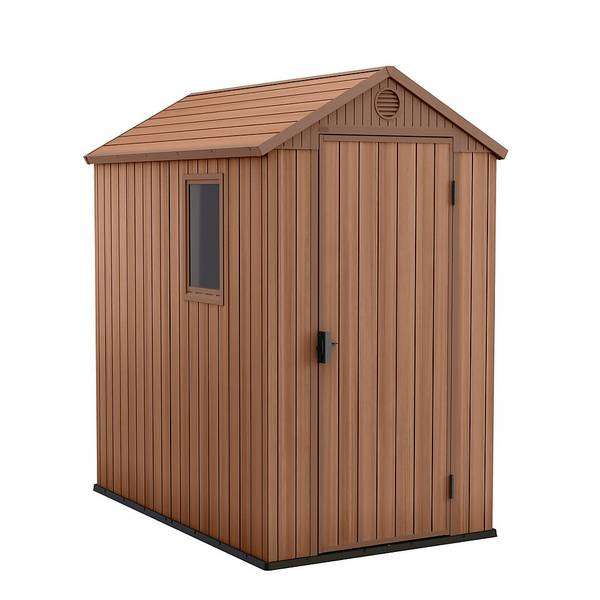 Keter Darwin 6 x 4ft Outdoor Garden Apex Storage Shed - Brown £327.25 with code / £294.52 + email sign up discount at Homebase
