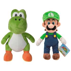 Nintendo 30cm SuMa Yoshi Plush / Super Mario 30cm Luigi Plush - Free Click & Collect