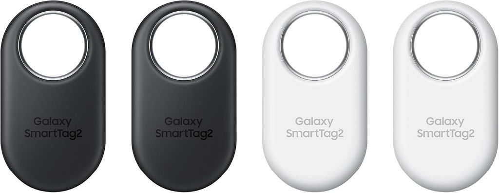 Samsung Galaxy SmartTag2 Bluetooth Tracker (4 Pack), Compass View AR, Find Lost Mode, 2 Black/2 White (Prime Exclusive)