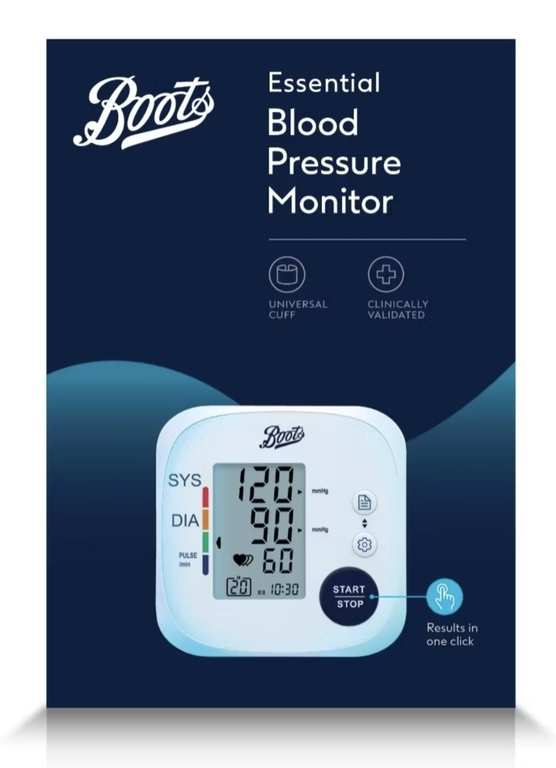 Boots Essential Blood Pressure Monitor ( £8.10 with Student Discount) £1.50 C&C (Free with £15 Spend) - Online Only