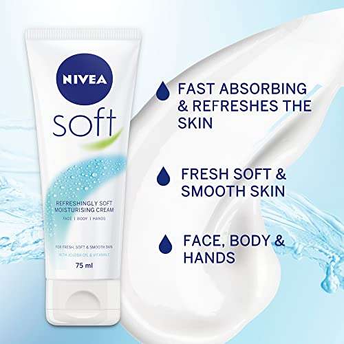 NIVEA Soft Moisturising Cream (75ml) - £1.20 / £1.08 Subscribe & Save (minimum order 3) @ Amazon