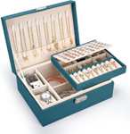 Pystuvo Jewellery Box for Women, 2-Layer Large Jewellery Organiser Box @ Fabribo Ltd / FBA