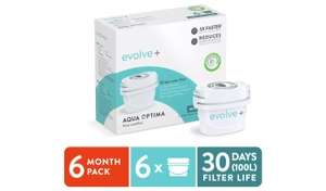 Aqua Optima Evolve Plus Water Filter Cartridges - Pack of 6 + free C&C