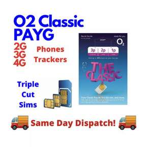 O2 Classic PAYG Sim Card with code sold by simcardwarehouse