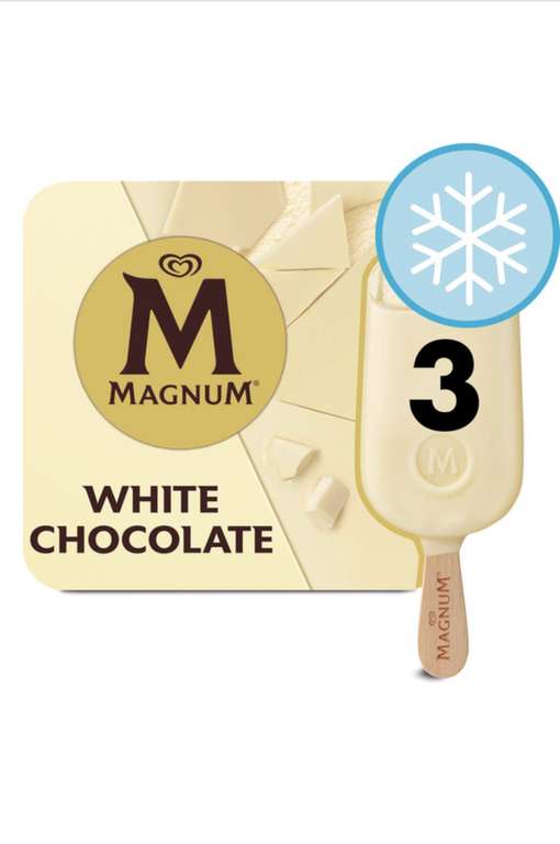 Magnum Ice Cream Sticks Classic and White 3x100ml - £1.62 each @ Asda