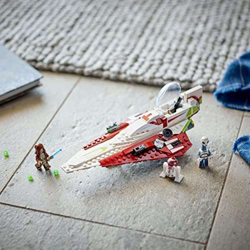 LEGO Star Wars Obi-Wan Kenobi’s Jedi Starfighter, with Taun We Minifigure, Droid Figure and Lightsaber, Attack of the Clones Set 75333