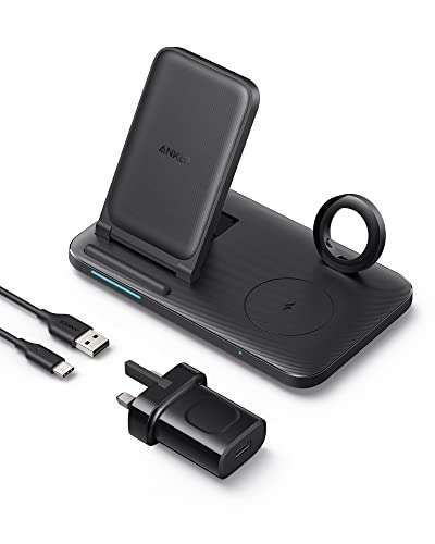 Anker 335 Wireless Charger, 3-in-1 Wireless Cha @ Dispatches from Amazon Sold by AnkerDirect UKrging Station with Adapter. - £24.99