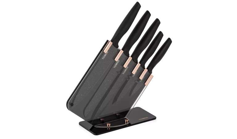 Tower 5 Piece Knife Block - Rose Gold and Black - £18.74 + Free click and collect @ Argos