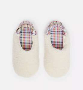 Joules Womens Comfy Faux Fur Foldable Slippers - Multi Gingham £6.95 free delivery @ Joules outlet ebay