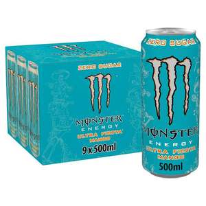 Monster Energy Drink Ultra Fiesta Mango Zero Sugar 9 x 500ml - Instore Cromwell Road