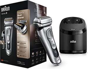 Braun Series 9 9390cc Latest Generation Electric Shaver, Clean&Charge Station, Leather Case, Silver £150 @ Boots