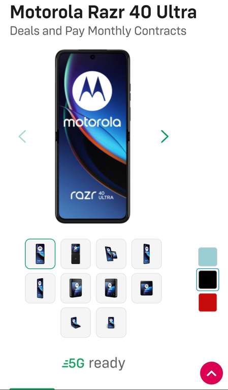 Motorola Razr 40 Ultra Black/ULTD Data+calls+Texts/Claim free Lenovo tab/£41.99PMx24M+£9 upfront/1016.76/+£50 back via Topcashback/ID Mobile