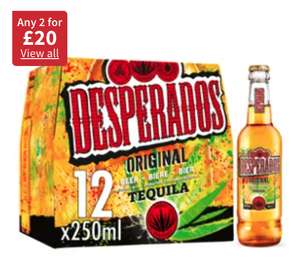 2 cases of 12 bottles of 250ml Desperados for £20 at Asda