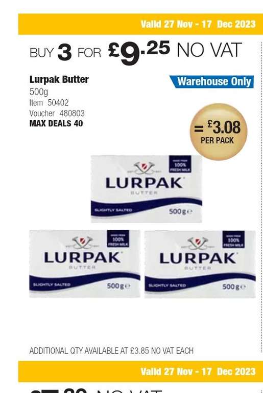 Lurpak Butter 3 X 500g