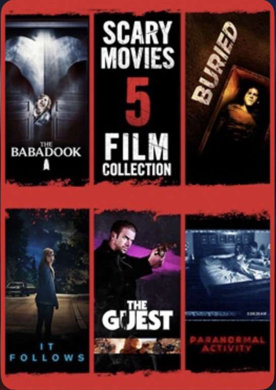 Scary Movies 5-Film Collection (HD) [The Babadook/Buried/It Follows/The Guest/Paranormal Activity] With Game Pass Ultimate or £6.99 Without
