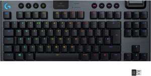 Logitech G915 LIGHTSPEED TKL Tenkeyless Wireless Mechanical Gaming Keyboard with low profile GL-Tactile key switches and LIGHTSYNC RGB