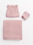 Blanket, mitten and hat gift set