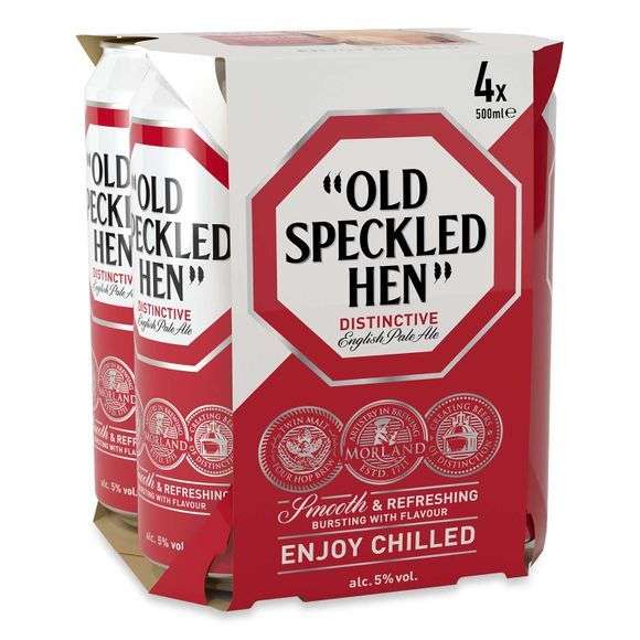 Morland Old Speckled Hen ale in cans 4x500ml - 2 packs for £9 at Waitrose