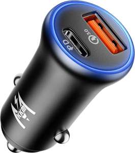 KKM Car Charger, Fast Car Phone Charger Adapter - £4.39 with voucher @ Amazon Sold by KKM-UK Dispatched by Amazon