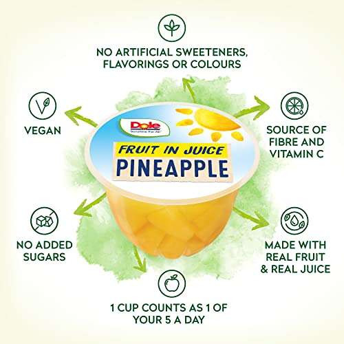 Dole Pineapple in Juice Fruit Pots - 20 x 113g (£7.44/£8.31 subscribe and save)