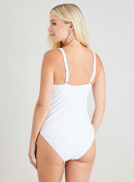 White Textured Swimsuit Reduced With Free Click & Collect