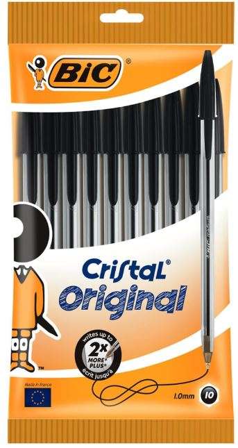 Bic Black Cristal Original Ballpoint Pens 10 pack free C&C