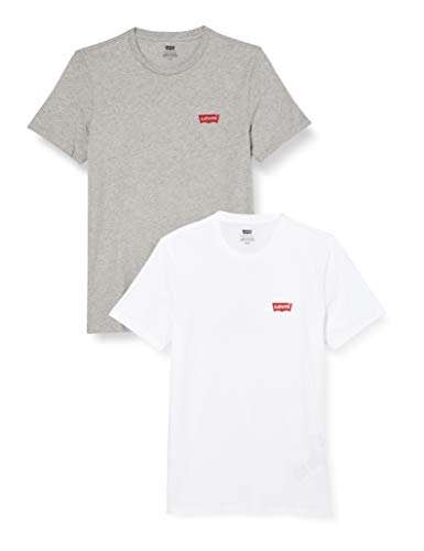 2pk Levi's Crew Neck Slim Fit T-Shirt - Grey and White - (Price Dependent On Selected Delivery Areas)