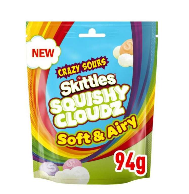 Skittles Squishy Cloudz Sour 94g 39p @ Farmfoods Glasgow