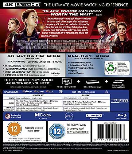 Marvel Studios Black Widow 4K Ultra HD + Blu-Ray