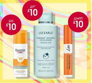 £10 Tuesday- Brands include No7, Olay, Liz Earle, Origins + More £1.50 Click and Collect free on £15 spend from Boots