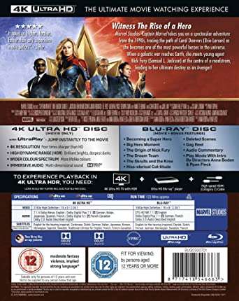 Marvel Studios Captain Marvel [Blu-ray 4k Ultra-HD] [2019] [Region A & B & C] £5.32 Dispatches from Amazon Sold by Champion Toys