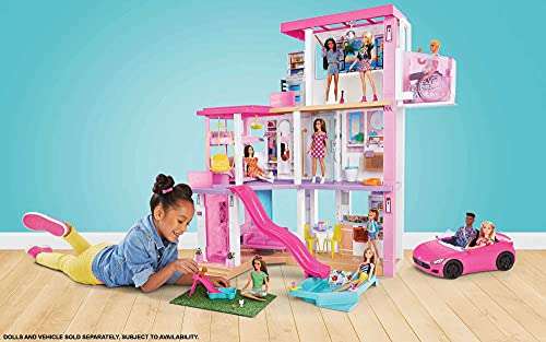 Barbie DreamHouse Dollhouse with 75+ Accessories and Wheelchair Accessible Elevator, 10 Play Areas - £143.99 @ Amazon