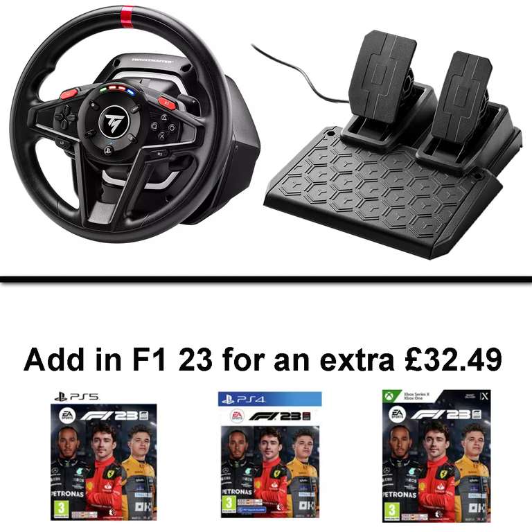 Thrustmaster T128 Racing Wheel - Xbox & Playstation Versions (PC on either) £129.99 / or With F1 23 £162.48 Using Click & Collect @ Argos