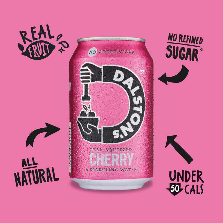 Dalston’s Sparkling Cherry Soda (4 x 330ml) - Real Pressed Cherries & Sparkling Water (£2.55/£2.70 with Subscribe & Save)